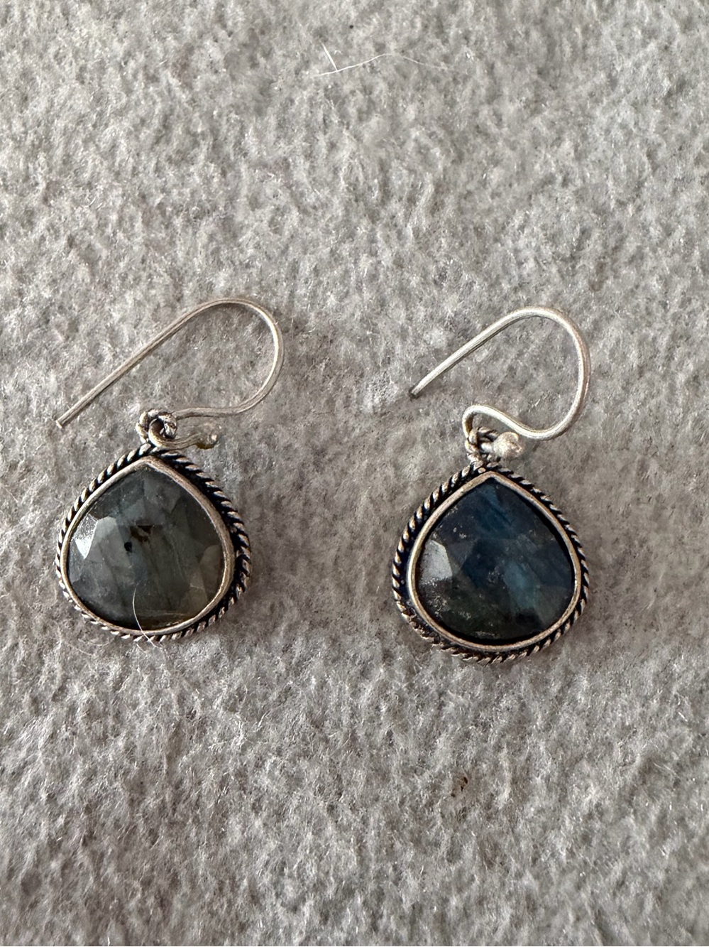 Sterling Silver Labradorite Ring & Drop Earrings